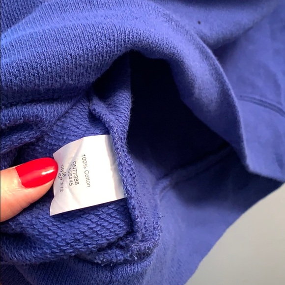 NWT J. Crew Factory Blue Cowl Neck SS Sweatshirt - Picture 6 of 6